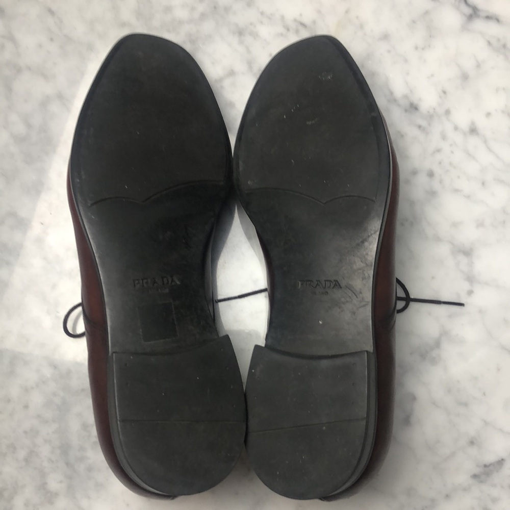 PRADA Men's Brown Leather Lace-Up Dress Shoes 9.5 - Picture 9 of 13